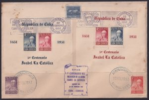 SPD con la serie completa (Los dos sellos y las dos hojas filatélicas), incluye un sello de sobretasa postal del palacio de comunicaciones.