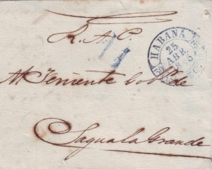 1855. Carta fechada el 25 de abril de 1855 con el porte debido