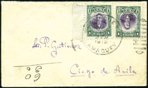 Fig. 6.- Cubierta con el sello con error de 1 centavo. Fuente: Siegel Auction Galleries.