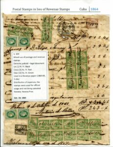 Pedro Ortiz- Sellos Postales usados en Papeles Sellados 1855-1898