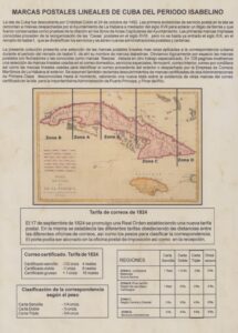 Adolfo Sarrias - Cuba. Marcas postales prefilatelicas lineales del período isabelino.