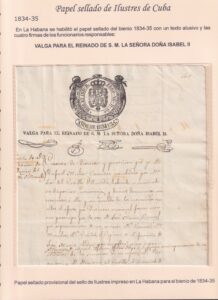 Adolfo Sarrias-Papel Sellado Notarial de Ilustres de Colonias Españolas usado en Cuba 1830-1870