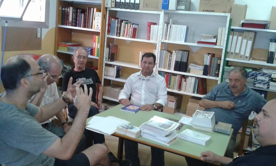 Circulo Filatelico ACIF en Pineda de Mar: José Ma Vila, Fernando Cabello, Miguel, Pedro Carmona, Alberto Angulo y Adolfo Sarrias